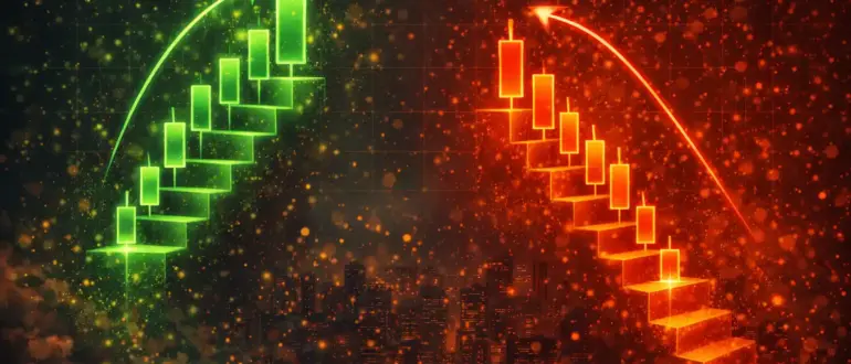 Свечной паттерн «Метод трех поднимающихся/ падающих», или шагая по валютной лестнице